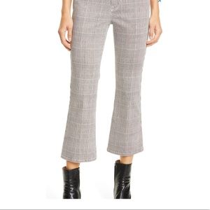 FRAME Plaid Bootcut Cropped Jeans
